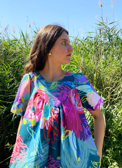 the debut dress protea collage print