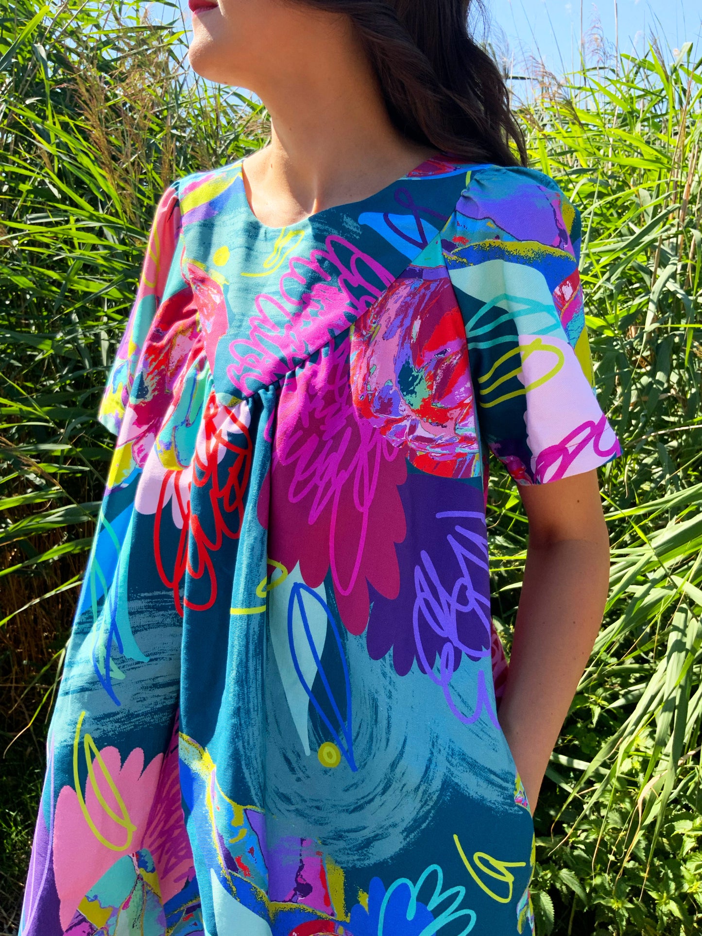 the debut dress protea collage print